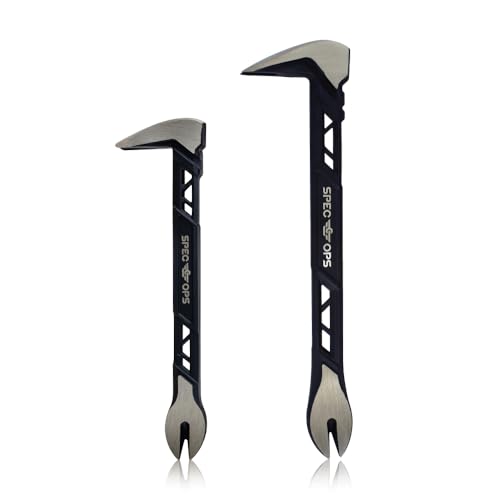 Image of Spec Ops Tools Nail Puller Cats Paw Pry Bar for Prying, Demolition & Nail Pulling, High-Carbon Steel, 8, 10 Inch Combo Pack