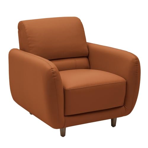Image of Wakefit Sofa Set | 5 Year Warranty | Sofa 1 Seater, 1 Seater Sofa for Living Room, Wooden Sofa Set, Single Seater - Solomon(Robin : Tan)