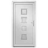 【Conception sûre :】 cette porte d'entrée est équipée d'un cadre de qualité, d'un seuil en aluminium, d'une serrure à goupille champignon à 5 points, d'un vitrage isolant et d'un renfort en acier de 1,2 mm pour garantir une sécurité supplémentaire.