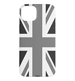 Union Jack Flag of UK in Black and White Case for iPhone 15 Plus