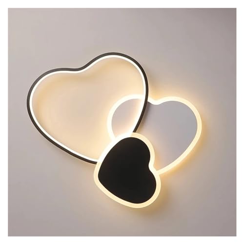 Plafond forme cœur à éclairage LED puissant, structure en aluminium et fer pour salon lumineux