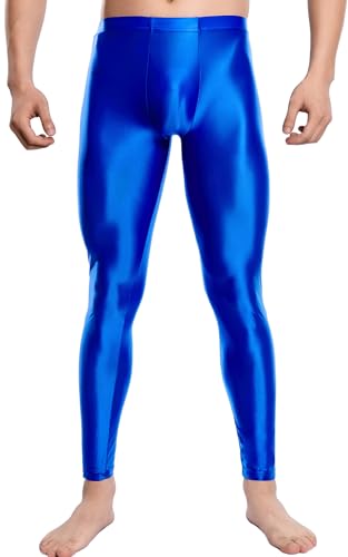 AIEOE Leggings pour hommes brillants Skinny Sportleggings légers transparents collants étroits pantalons de course sous-vêtements souples sous-vêtements...