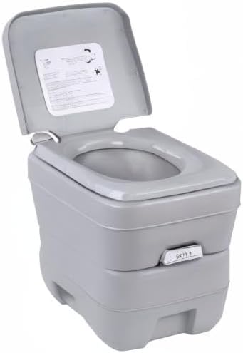Samger 20L Portable Porta Potti Travel Camping Toilet Chemicals Handle Removable Portaloo Toilet with Flush for Motorhome Caravan Hiking, Maximum Loading 120KG