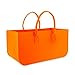 bs Einkaufstasche aus recycelten Filz XXL Filztasche nachhaltig einkaufen aus PET Flaschen groß robust 50x25x25 cm faltbar Shopper Filzkorb orange