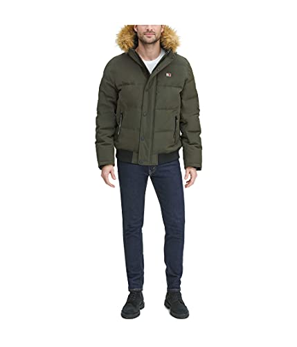 Image of Tommy Hilfiger Men's Arctic Cloth Quilted Snorkel Bomber Jacket (Standard and Big & Tall)
