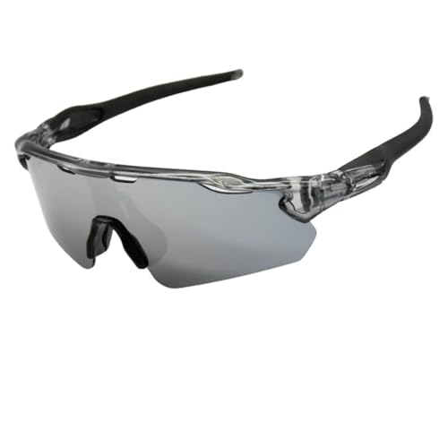 Óculos De Sol Esportivo Ciclismo Proteção Kit Polarizado Original Baixa Pace Pedal Bike Beach Tennis Ftv Corrida UV400 Unissex - Modelo Race - Cacife Brand (Cinza Prata Espelhado Edição Limitada)