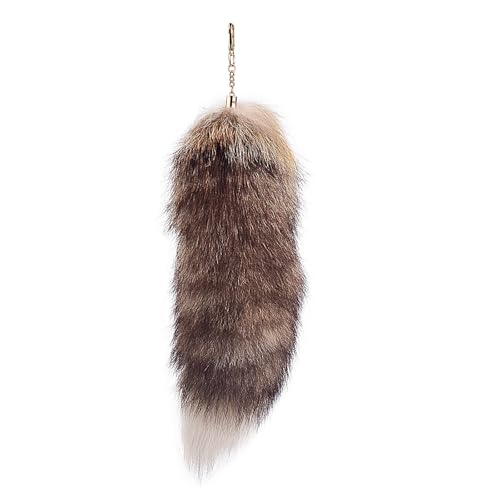Therian Tail Kunstbont Vossenstaart Hanger Faux Fur Fox Sleutelhanger Vos Staart Furry, 4