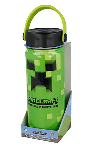 Stor8412497021826Acero Inoxidable Termo Botella con Asa, 530 ml Capacidad, Minecraft