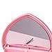 DIRBAK Heart Shaped Box Plastic Dual Layer Pink Earrings Rings Storage Organizer with Mirror for Girls Women Fashion Accessories
