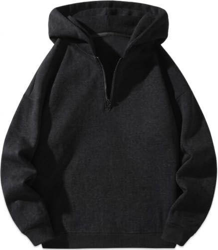 Image of Kopykat Men's Cotton Blend Half Zip Hooded Sweatshirt, Long Sleeve Regular Fit Winter Pullover Hoodie