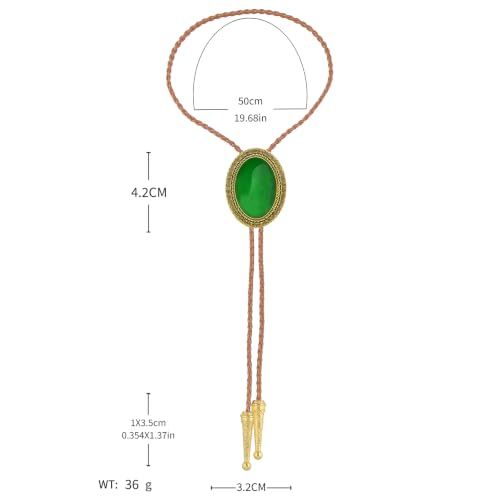 Image of Jeilwiy Bolo Tie for Men Real Stone Westwern Cowboy Ties Silver Bolos Women Leather Necktie Gift for Birthday Christmas