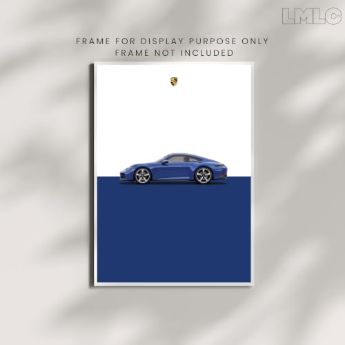 Image of Live Mad Live Crazy Porsche 911 Carrera Portrait Single Wall Paper Poster, A3 Size, 16.5L X 11.7W Inches Unframed Art Prints - Home, Bedroom, Living Room & Decor - Aesthetic, Matt Finish, Frame Not Included