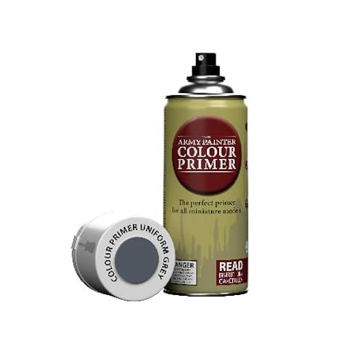 The Army Painter Colour Primer, Uniform Grey 400 ml Grundierung Spray für Fantasy Model Miniaturen Bemalen und Warhammer Figuren - Acryllack Primer