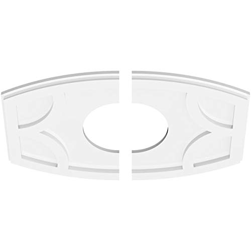 Image of Ekena Millwork CMP22X14KY2-07000 Kailey Architectural Grade PVC Contemporary, Two Piece Urethane Ceiling Medallions 22 inchW x 14 5 /8 inchH x 7 inchID x 11 3 /4 inchC x 1 inchP