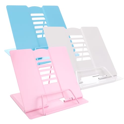 Support de lecture métal pliable APACALI - 2 pièces porte-livre de cuisine rose et bleu