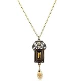 jugendstil architektur schweiz Metall antik vergoldet nobel-schmuck Jugendstil Kette mit Kristallen von Swarovski® Gold Braun