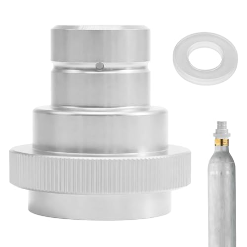 CO2 Quick-Adapter Schnelladapter Silber kompatibel mit SodaStream DUO/Art/Terra/Crystal 3.0 Sodastream Adapter für 60L CO2 Flasche mit TR21-4 Gewinde co2 adapter sodastream mit Quick Connect
