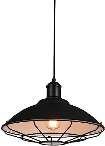 Lustre cage en fer ajouré au design industriel pour îlot de cuisine