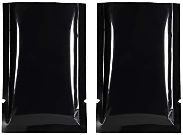 QQ Studio 200PCS Glossy Mirror Black Metallic Foil Mylar Open Top Bags 4x6cm (1.5x1.9")