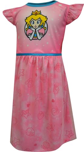 Komar Kids Girls Nintendo Super Mario Dress Like Princess Peach Toddler Nightgown