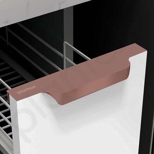 Image of Plantex Profile Handle for Kitchen Cabinet /6 Inch Aluminium Drawer Profile Handle /Wardrobe Pull Handle for Home /Office /Hotel - Pack of 3 (Rose Gold)