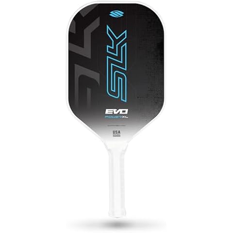 SLK Evo Power XL Pickleball Paddle by Selkirk Sport | G9 Power Carbon Fiber Pickleball Paddle with SpinFlex Surface and Rev-Hybrid Polymer Core | Blue Cover