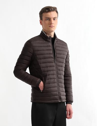 Image of Arrow sport men's solid regular fit packable jacket