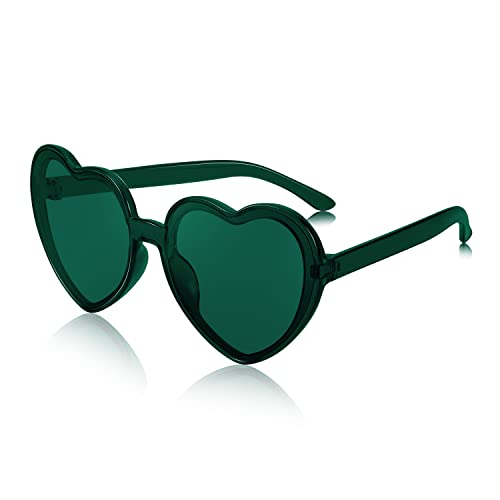FEISEDY Heart Shaped Sunglasses Party Glasses Disco Transparent Candy Color Trendy Love Glasses B4124