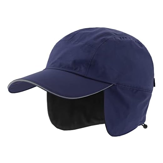 Connectyle Men's Waterproof Winter Hat Fleece Lined Earflaps Baseball Cap Outdoor Adventure Cap Navy