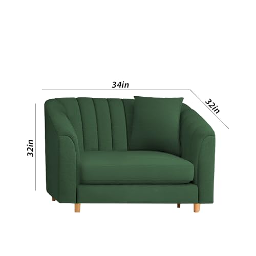 Image of Casaliving Doraldo 1 Seater Sofa Set for Living Room (Green Colour) Premium Fabric Sofa