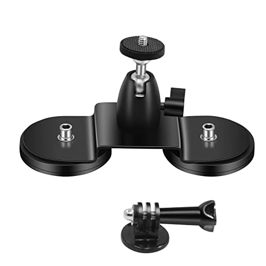 usmallbee Suporte magnético para câmera GoPro, acessório de câmera de ação para carro, suporte externo com ventosa fixa, compatível com GoPro 11/10/9, GoPro Max, GoPro, APEMAN, Campark (base de 66 mm)