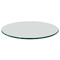 Fab Glass and Mirror 24" Clear Round 1/2" Inch Thick Tempered Ogee Edge Polish Glass Table Top,