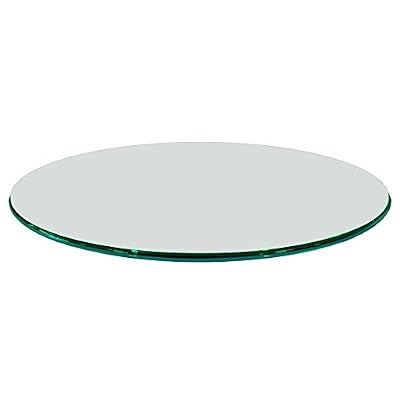 Fab Glass and Mirror 24" Clear Round 1/2" Inch Thick Tempered Ogee Edge Polish Glass Table Top,