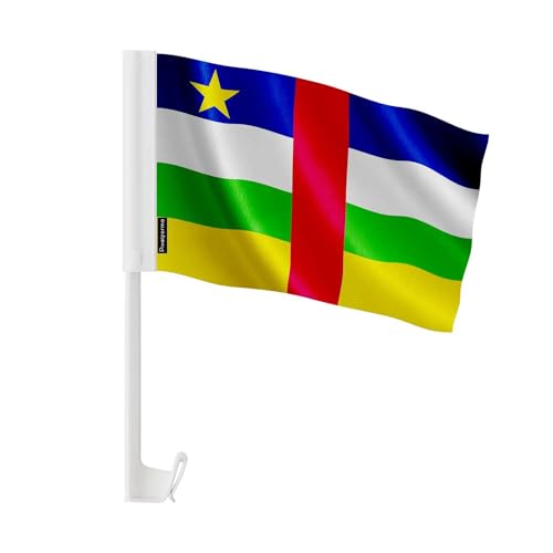 Drapeau Centrafrique pour retroviseur et vitre de voiture 14x21cm durable