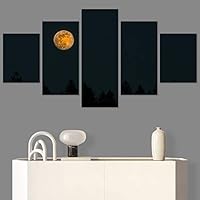 SIGNWIN 5 Panel Canvas Wall Art Astronomy & Space Contemporary Cosmic Dramatic Green Group Photography Realism Ultra for Home Decorations Ready to Hang - 60