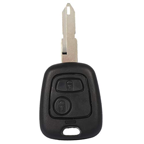 Image of Replacement 2-Button Key Fob Shell Case for Peugeot 206 - Uncut Blank Remote Housing, Compatible with 207 306 307, No Programming Required