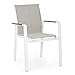 Decorspace Sedia poltrona"Kubik" da esterno giardino in alluminio verniciato a polvere con dettagli in legno (Bianco, 1)