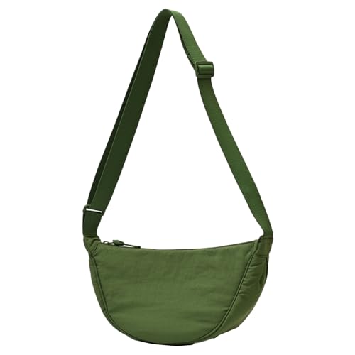 Image of Crossbody Nylon Crescent Bag for Women - Lightweight Small Hobo With 2 Pack Inner Dumpling Bag - Casual