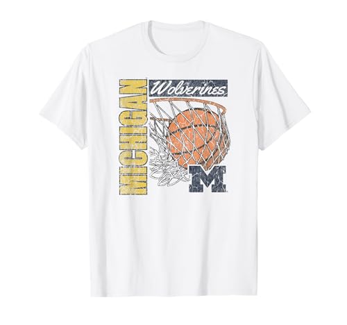 Michigan Wolverines Vintage Basketball 90's White T-Shirt