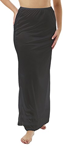 Underworks Nylon Maxi Length Half Slips With Snip A Length Black Medium #TOP13