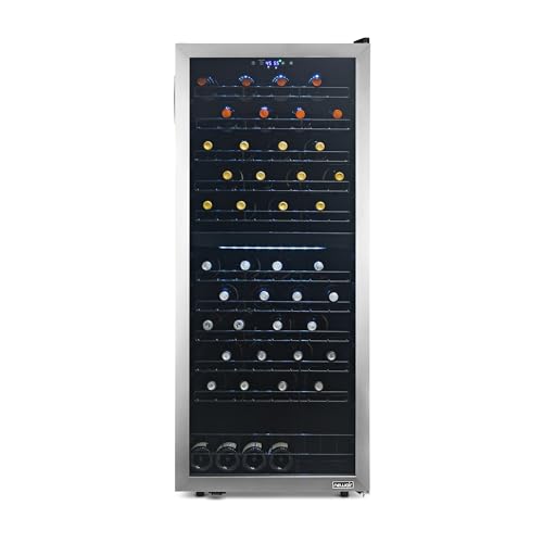 NewAir 24" Dual Zone Wine Fridge for 98 Bottles | Built-In or Freestanding Wine Cooler Refrigerator with Glass Door | Ultra-Quiet Inverter Compressor & Adjustable Racks | Stainless Steel - Image 16