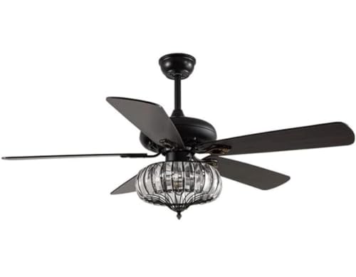 Ventilador de techo de estilo vintage con mando a distancia y lámpara moderna decorativa, ventilador de 106 cm con hoja de 106 cm