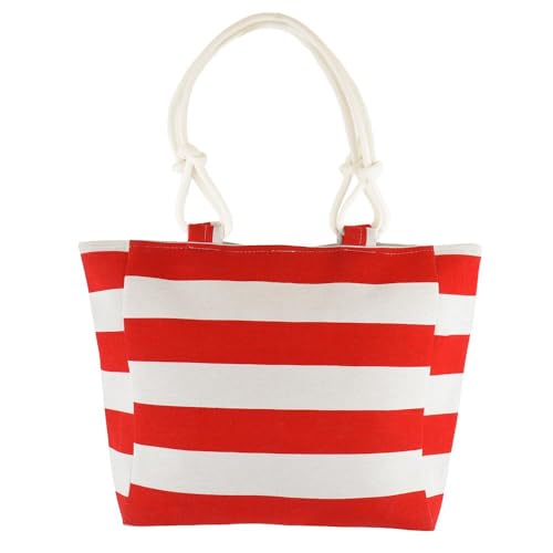 Sac de plage pour femme à rayures rouges idéal pour vos week-ends et vacances d'été