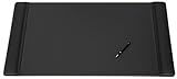 Black Leather Desk Pad with Side Rails WAURL1025