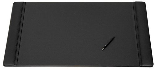 Black Leather Desk Pad with Side Rails WAURL1025