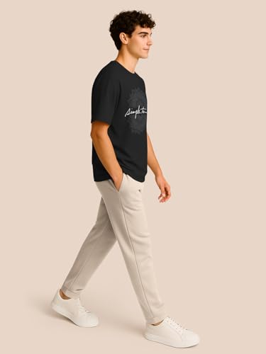 Image of BULLMER Trendy Half Sleeve Oversized Cotton Blend Crew Neck Tshirt for Men - Pack of 2