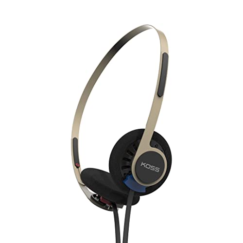 Image of Koss KPH40 Utility On-Ear Headphones, Detachable Interchangeable Cord System, Ultra Lightweight Design (Rhythm Beige)