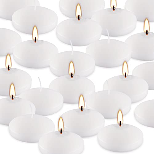 24 Pcs Unscented White Floating Disc Candle, Hand Poured Paraffin Wax Candles 3 Inch Diameter, Home Décor, Wedding Receptions, Baby Showers, Birthdays, Celebrations & Party Favors #TOP19