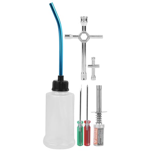 Walmeck Nitro Starter Kit Encendedor de Enchufe, Mini Destornillador Llave Cruzada Cargador de Engrasador para HSP 1/8 1/10 Escala Vehículo Control (Potencia calefacción del Enchufe la UE 550W)