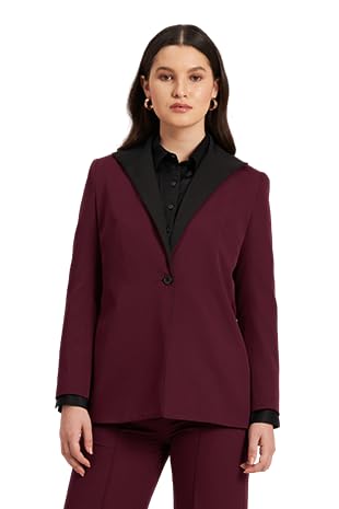 salt attire Spirited Burgundy Exaggerated Lapel Blazer-picture-32